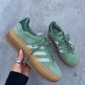 adidas Gazelle Bold Silver Green Gum